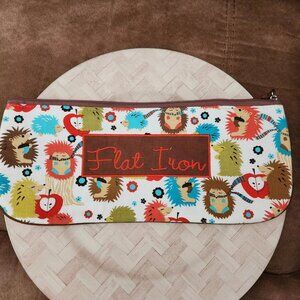 Once Upon a rose Flat iron travel bag hedgehog pattern